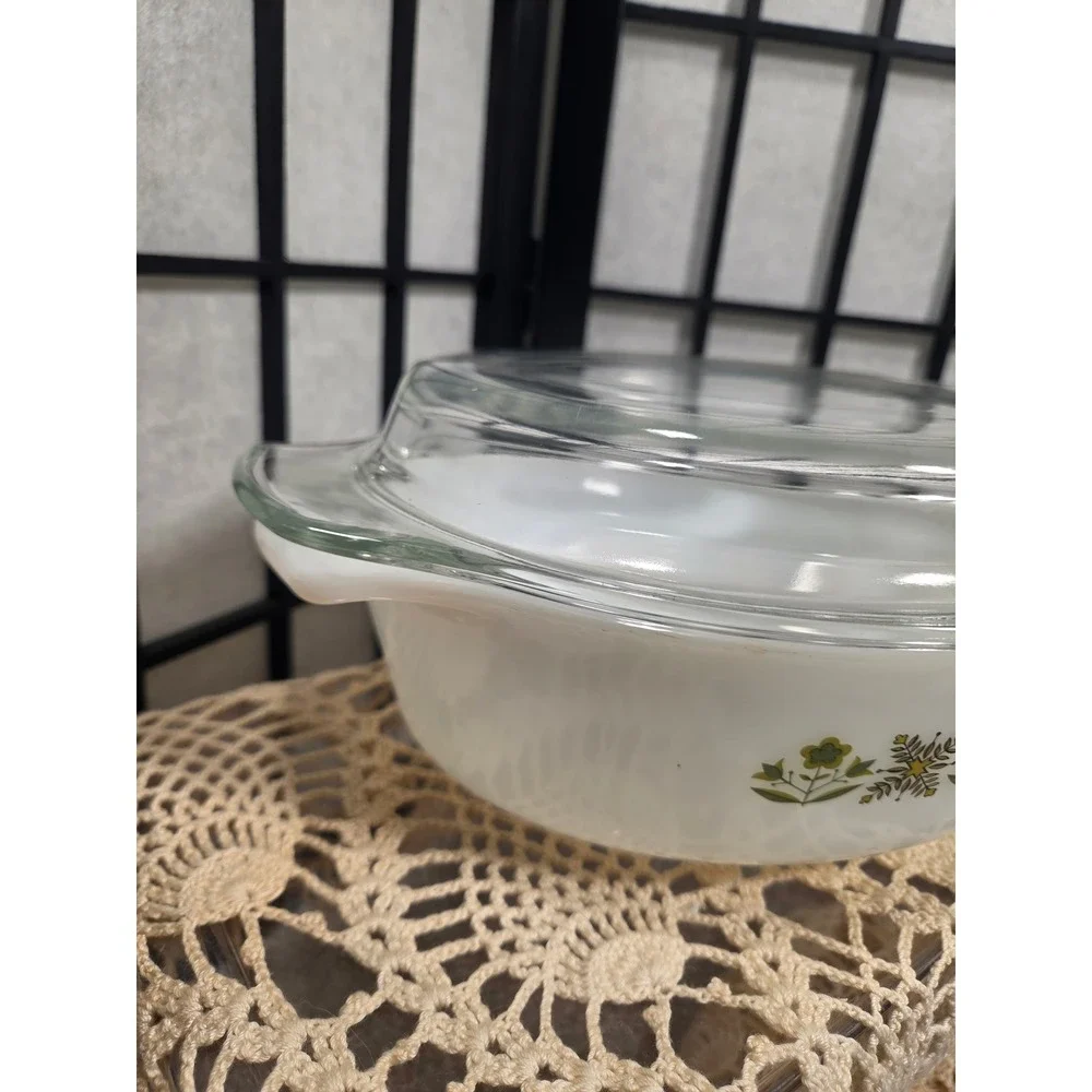 Vintage Fire-King Meadow Green 1.5 QT Oval Casserole Dish Anchor Hocking Lid